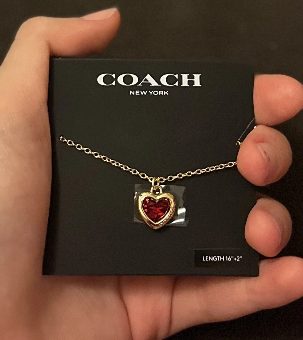 Collana con ciondolo cuore aureola COACH Nuova con etichetta!