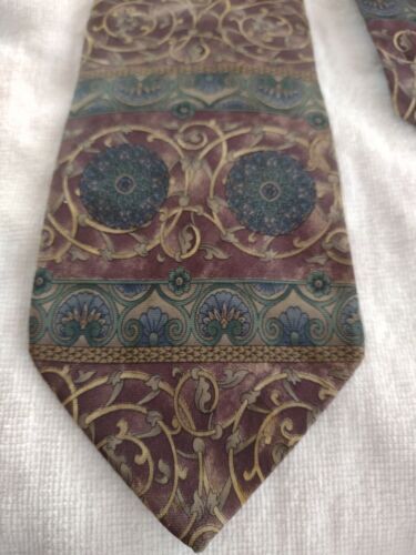 Cravate Homme Mervyns Motif Floral – Bordeaux Et Bleu, Longueur Classique, Polyester