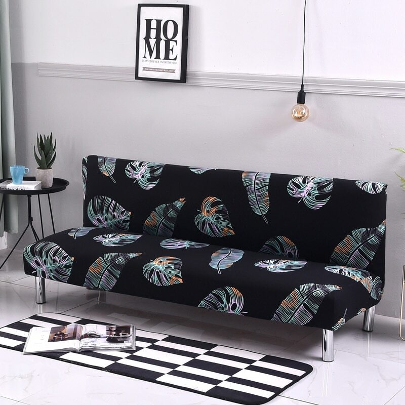 Black Allinclusive Sofa Cover Spandex Fold Sofa Bed Cover Slipcovers