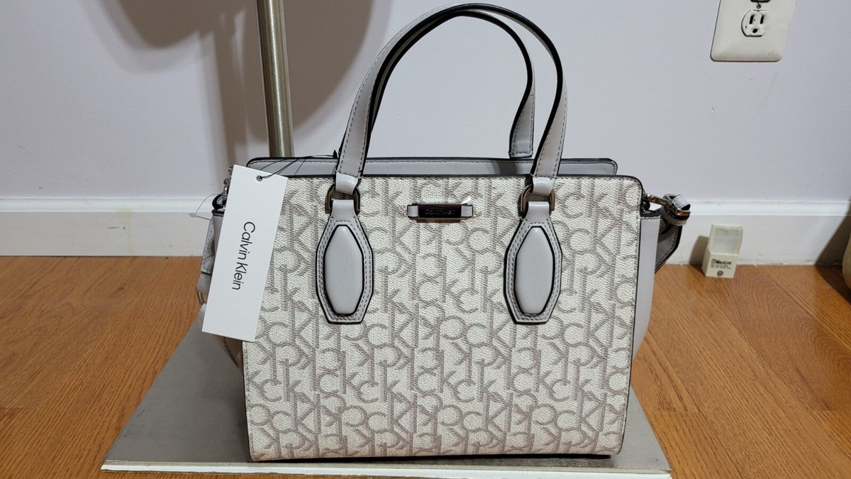 NEW CALVIN KLEIN WOMEN'S SIGNATURE LOGO JACQUARD SATCHEL NEW CALVIN KLEIN WOMEN'S SIGNATURE LOGO JACQUARD SATCHEL