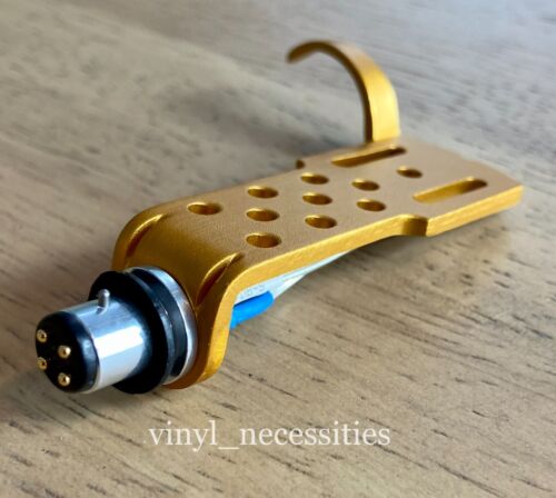 Japanese Style Gold Headshell w/ 7N OFC Silver Insulated Phono Cartridge Leads! - Picture 3 of 5