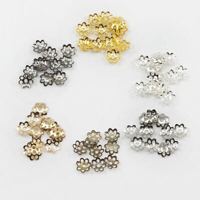 2000 pcs Hollow Flower 8mm Bead Caps End Caps  for Jewelry Making DIY Bracelets