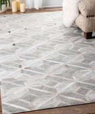 Premium Quality Handmade Leather Rug carpet Unique Design for Home Gift 58