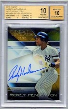 2015 Finest Greats Rickey Henderson GOLD Refractor AUTO /50 BGS 10 Pristine 💎