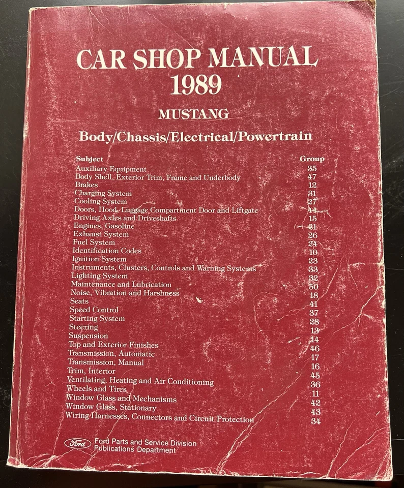 1989 Ford Mustang Shop Manual and Wiring Diagrams - Image 2 of 4