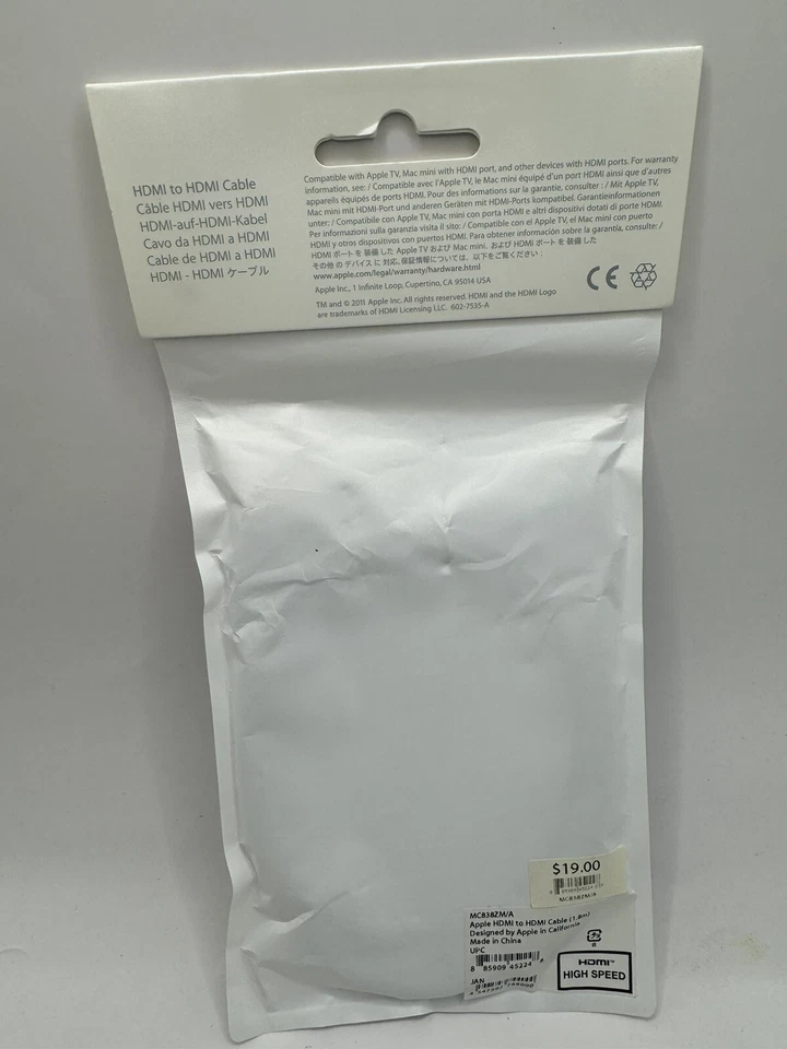 Apple HDMI to HDMI Cable 1.8 meter MC838ZM/A High Quality DISCONTINUED - Image 2 of 2