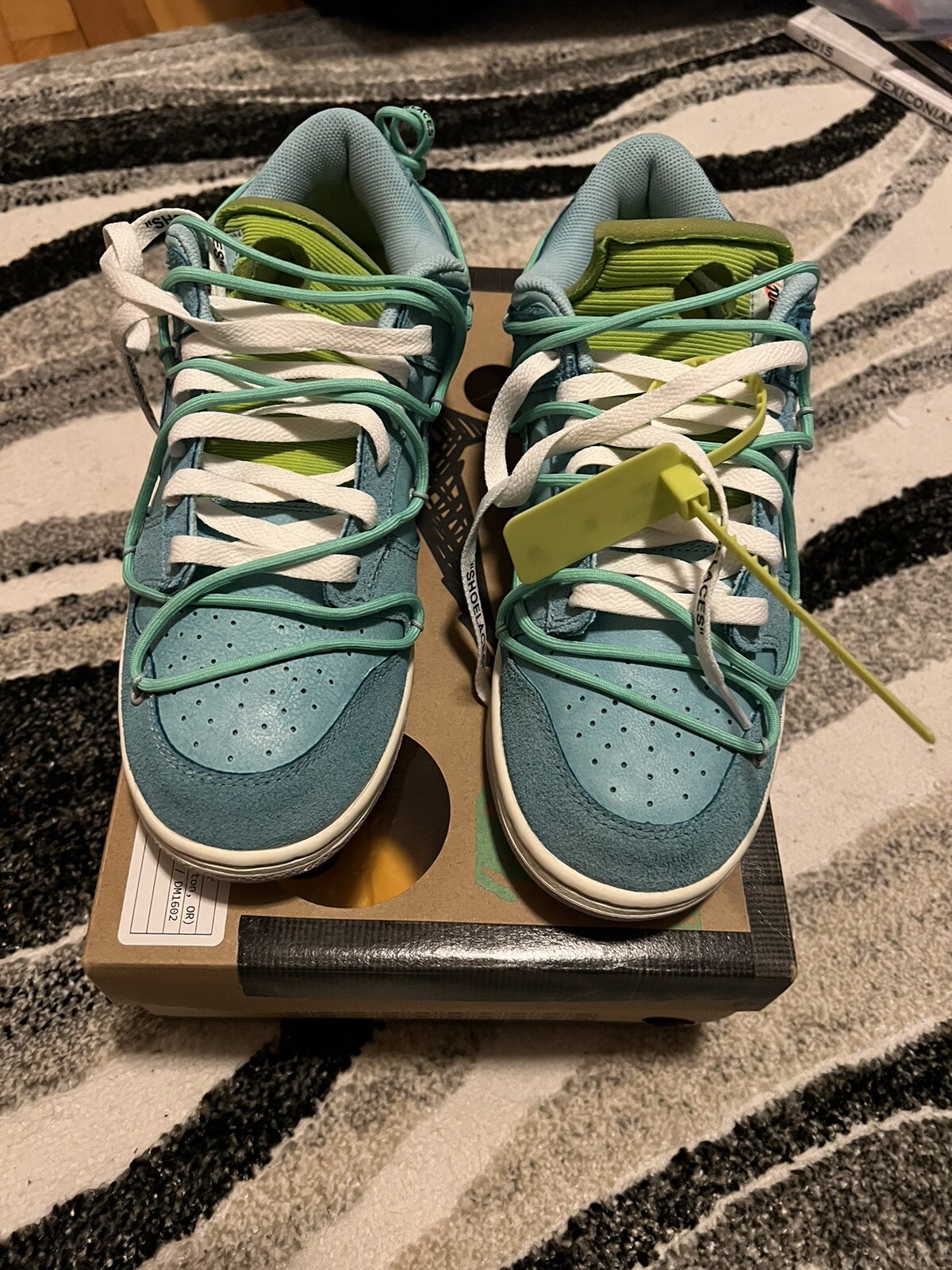 OFF WHITE X NIKE Lotto 14 Nike x Off White Dunk Low personalizzate tinte a mano taglia 10 5