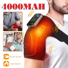 Electric Heated Vibration Knee Joint Brace Therapy Shoulder Massager Pain Relief