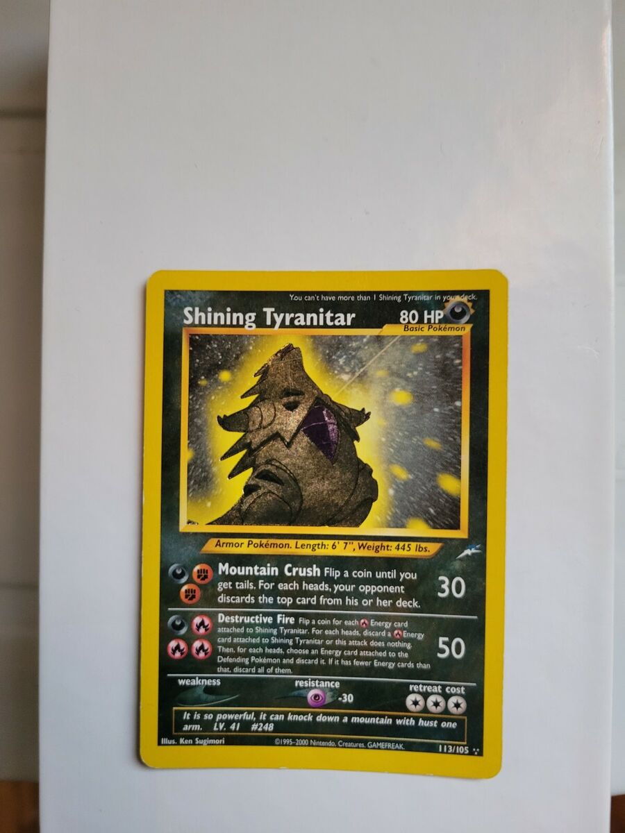 Pokemon TCG Shining Tyranitar (Neo Destiny) 113/105 NM Pokemon TCG Shining Tyranitar (Neo Destiny) 113/105 NM