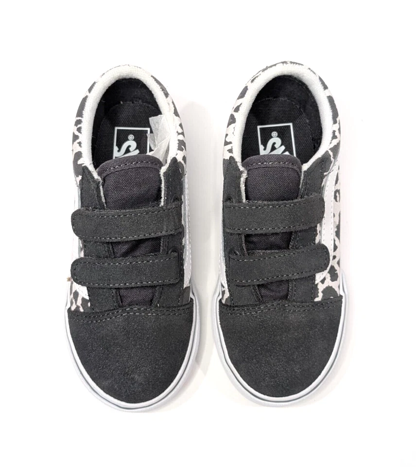 Zapatos de skate Vans Old Skool V leopardo de nieve gris/blanco para niños pequeños-talla 8,5 nuevos sin caja Foto 2 de 4