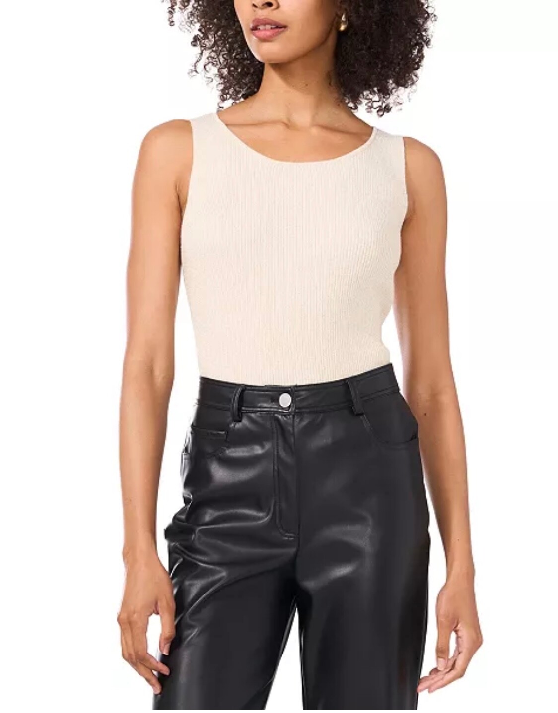 Vince Camuto Women's Metallic Ribbed Sleeveless Sweater, size S