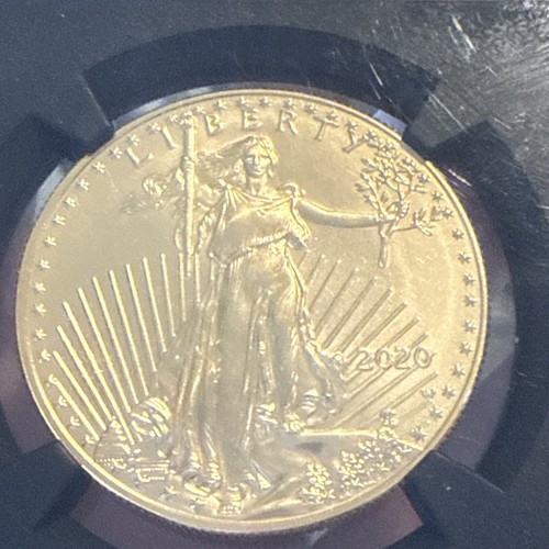2020 W BURNISHED GOLD ISKOWITZ $50 AMERICAN EAGLE NGC MS 70 EARLY RELEASED - Picture 6 of 6