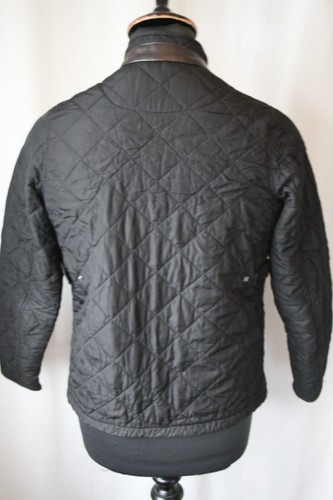 Vintage Barbour Schwarz Celsea Steppjacke Lederbesatz Gr. Kinder XXL Mod Freizeit - Bild 10 von 18