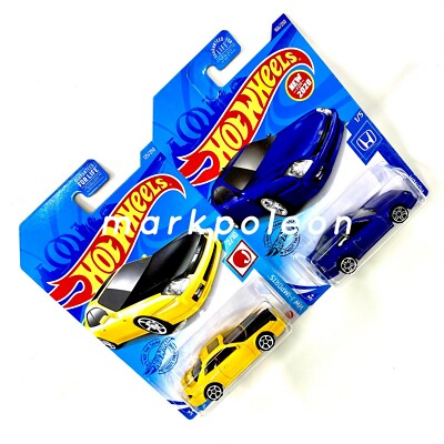 Hot Wheels 98 Honda Prelude Set of 2 Yellow Blue VTEC JDM BB5 BB6 BB7 BB8 BB9
