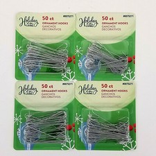 Lot of 4 Holiday Living 50 ct. Silver Ornament Hooks 200 total hooks 