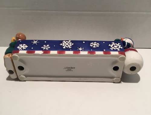 St. Nicholas Square MOOSE & SNOWMAN 13" Treat Tray Cracker Dish Snowflakes 2000 - Picture 3 of 3