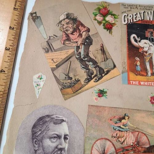 Victorian Trade Card Scrapbook page 2 sides 1880s - 90s Baseball Political LARGE - Picture 12 of 16