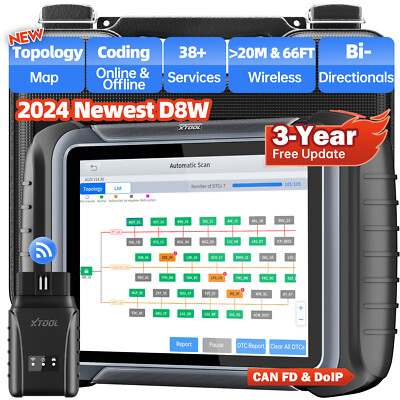 XTOOL D8W WiFi OBD2 Diagnosegerät Bidirektionaler Topologie-OBD2-Scanner 38+