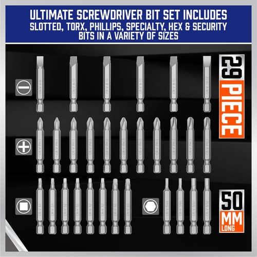 208-Piece Screwdriver Bit Set Security Bit Made Chrome Vanadium Steel Full Size - Picture 4 of 8