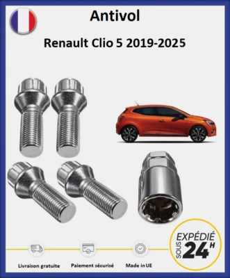 BIMECC Ecrous antivol de roues Renault Clio 5 2019-2025