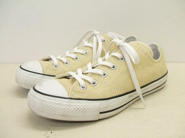 CONVERSE ALL STAR 100 CORDUROY OX US8 26.5 sneakers Ivory 2 0327G