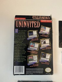 AUTHENTIC UNINVITED (NINTENDO NES 1991) CARTRIDGE BOX INSTRUCTIONS SLEEVE TESTED