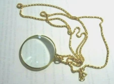 1-5X Magnifier Reading Magnifying Glass Lens Pendant Necklace-36'' gold color#1