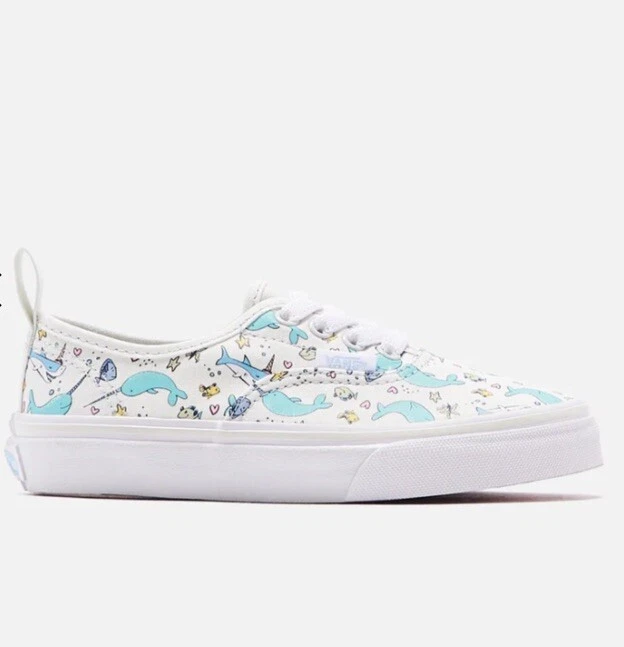 Scarpe da skate Vans autentiche elastiche pizzo squalo festa bianco blu ragazze giovani bambini