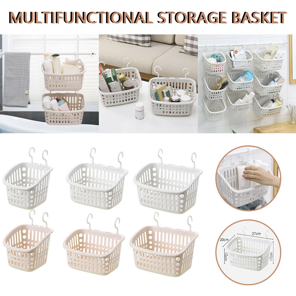 1pc Hanging Storage Basket For Bathroom, Kitchen Or Laundry Room, Plastic Shower  Caddy Organizer