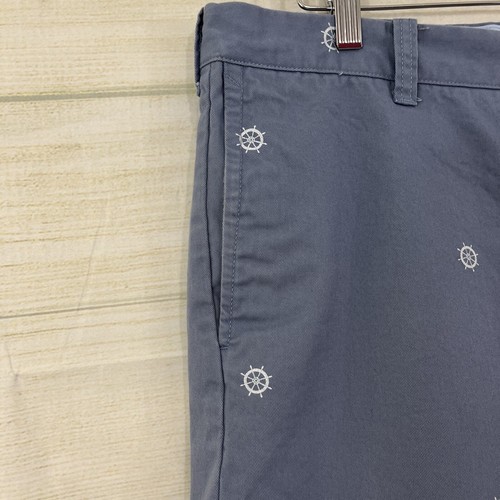 J.Crew Shorts Mens Size 36W Blue Nautical Rivington Cotton Chino Flat Front - Picture 2 of 9