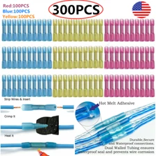 400pcs Heat Shrink Butt Wire Splice Connectors Seal Crimp Terminals Waterproof