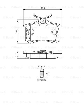 SATZ BREMSBELÄGE BREMSKLÖTZE HINTEN BOSCH 0 986 424 751 P FÜR LANCIA PHEDRA - Bild 9 von 12