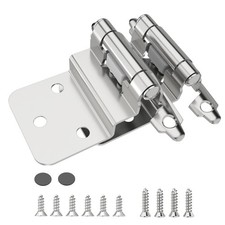 3/8 Inch Inset Cabinet Hinges, 50 Pack Self Closing Flush Face Mount Hinges w...