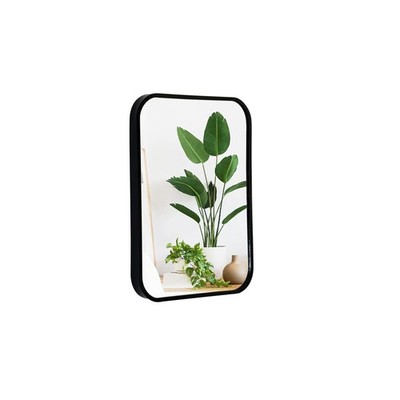 Aluminum Metal Framed Mirror with Rounded Corners, Rust Resistant, Wall Mount...