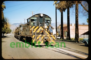 Original Slide SP Southern Pacific EMC SW1 #1011 Freight Street Running 1956
