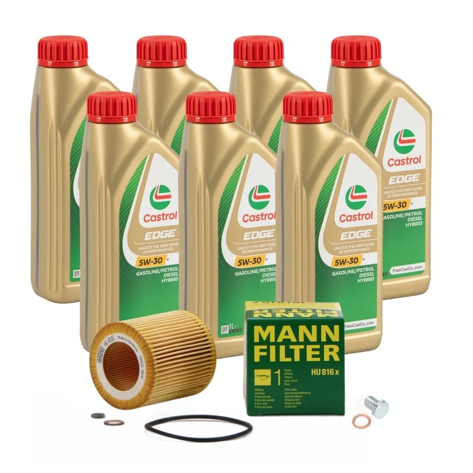 MANN-FILTER 7L CASTROL EDGE 5W-30 M LL-04 Motoröl MANN Ölfilter für BMW N51 N52 N53 N54 N55