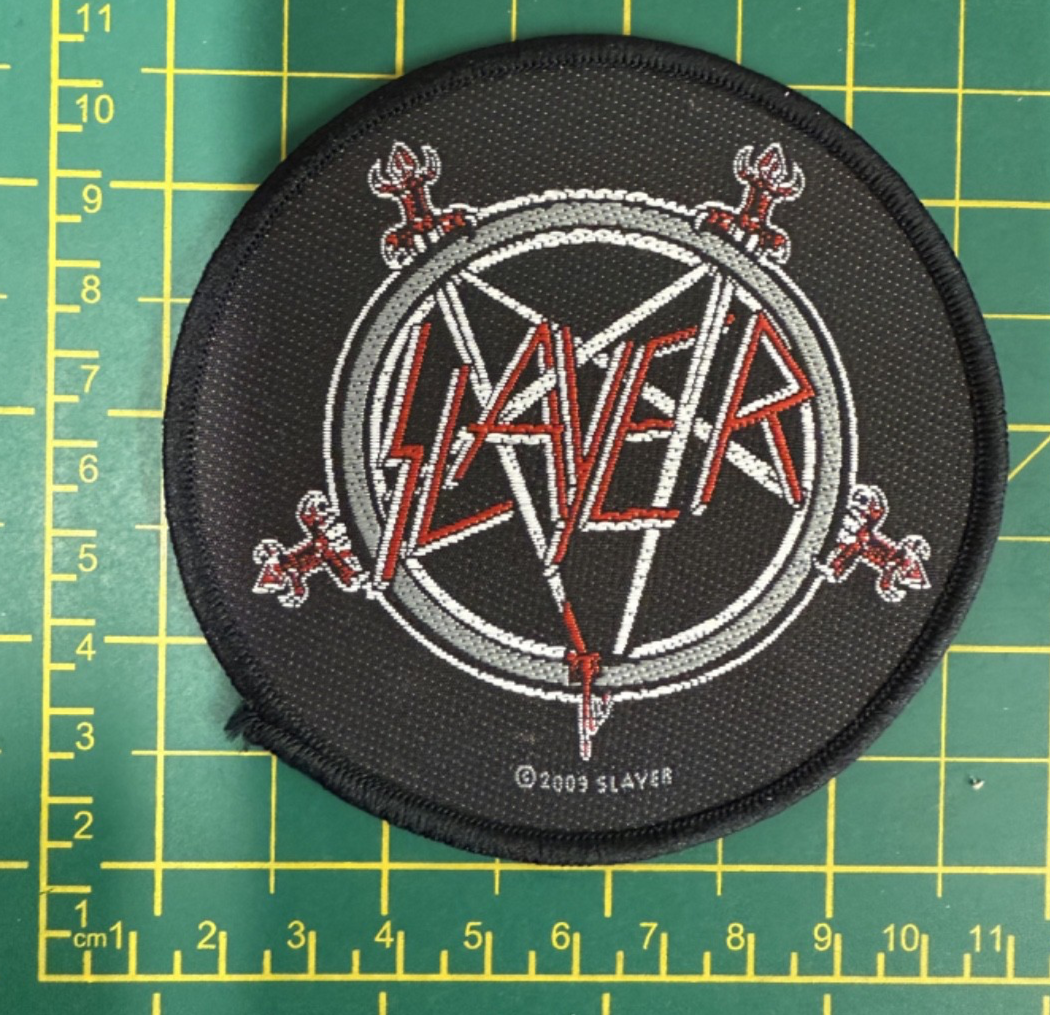 Slayer Pentagram Woven Sew On Patch Officially Licensed Round Patch