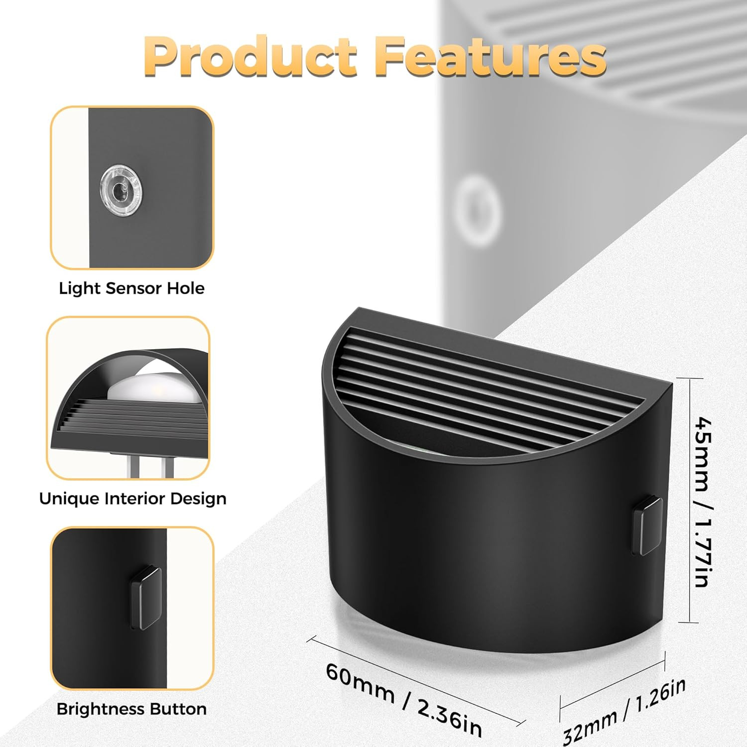 LED Night Light[2 Pack], Night Lights Plug into Wall, 3 Level Brightness Adjusta