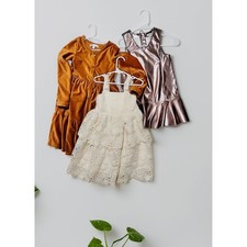 Rachel Luckey Girls Metallic Bronze Sleeveless Drop Waist Ruffle Party Dress