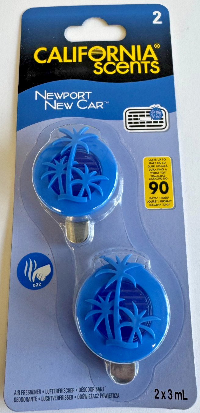 California Scents Vent Clip Diffuser - NEWPORT NEW CAR(2 Pack)