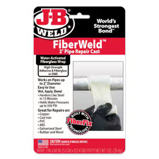 J-B Weld FiberWeld Pipe Repair Cast 2 in x 60 in White Epoxy Wrap for PVC Copper