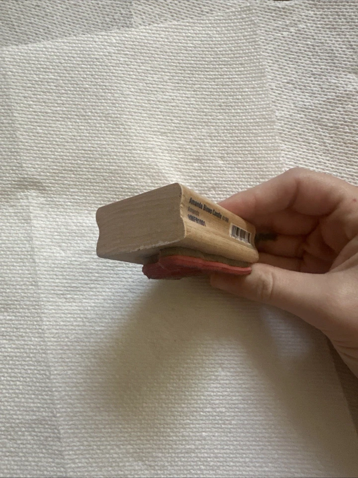 Sello de goma de madera para ratón de casa Amanda sopla vela HMFR1001 USADO EN EXCELENTE ESTADO Foto 4 de 4