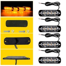 Universal Amber Strobe Lights For Vehicle Hazard Warning Flashing Beacon 4Pcs