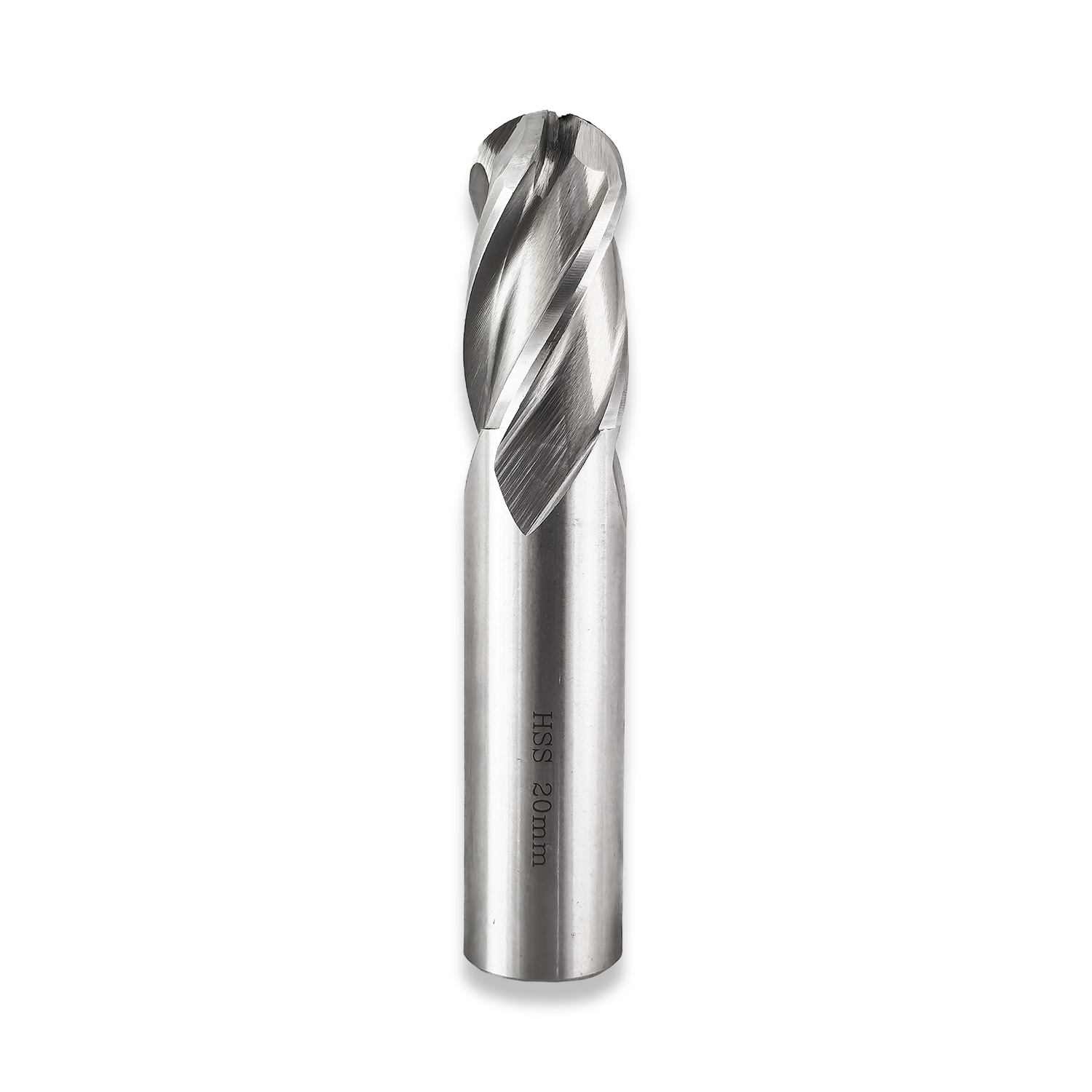 20MM BALL NOSE END MILL 4 FLUTE STRAIGHT SHANK HSS MILLING CUTTER RDGTOOLS