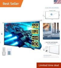 120" Motorized Projector Screen Electric Diagonal Automatic Projection 16:9 HD M