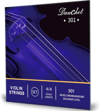 Violin Strings 4/4 Full Set Beginners Level, Ball End, Nickel Chromium Wound 301