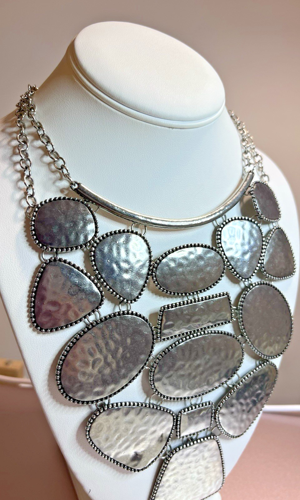 Silver Stunner Geometric Statement Necklace - image 4