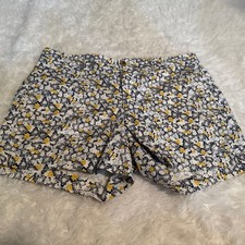 Old Navy Mid Rise Every Day Shorts Yellow, Blue, and White Floral Women  s 10