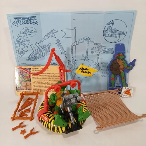 Vintage 1989 TMNT Sewer Party Tube 100% Complete w/ Rafael Figure (1988)