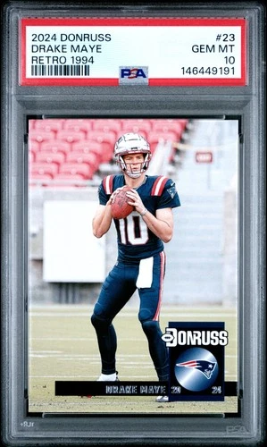 146449191 Drake Maye 2024 Panini Donruss #23 Retro 1994 Rookie RC PSA 10